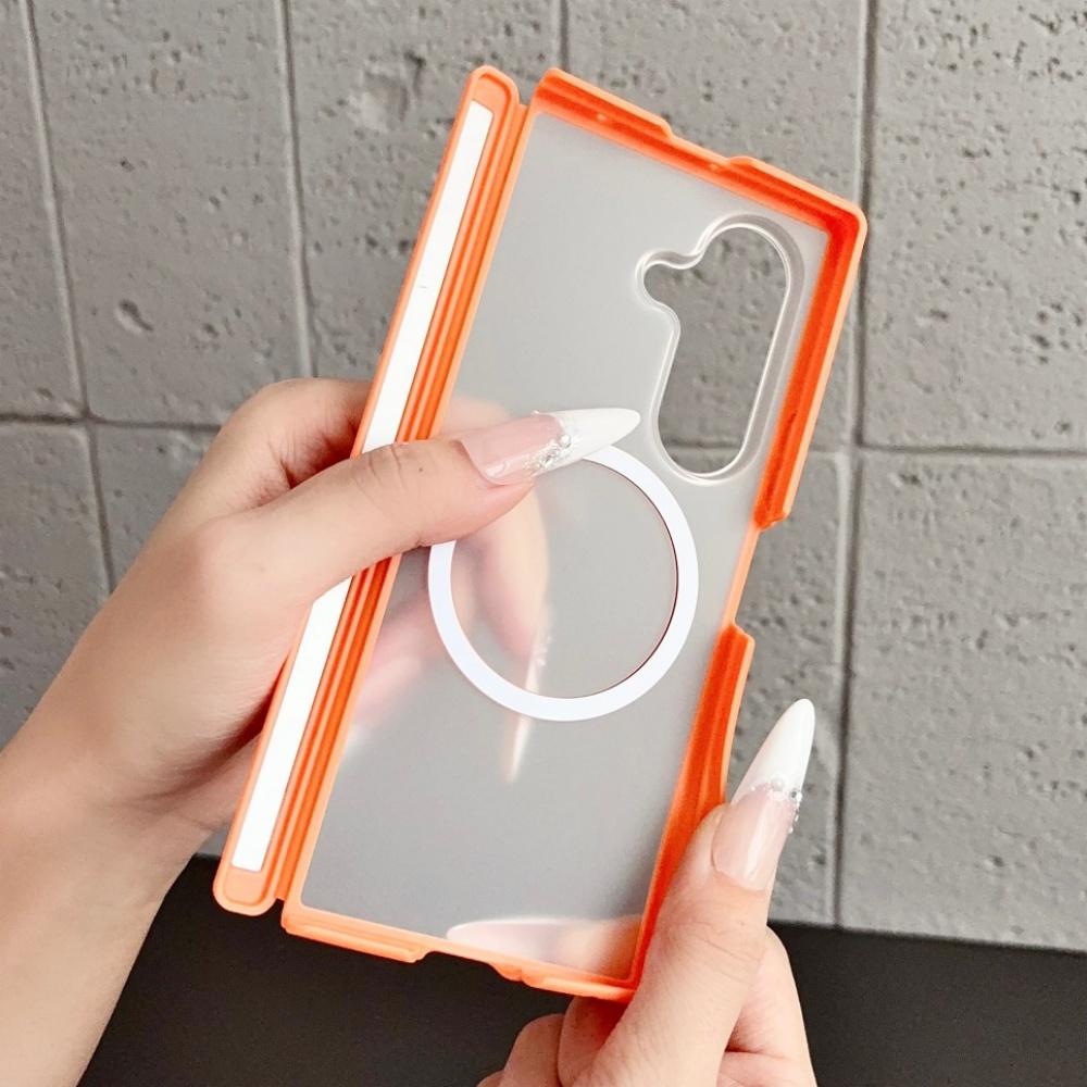 Luxury Matte For Magsafe Case For Samsung Galaxy Z Fold 8 Ultra ZFold 8 Magnetic Semi-Frosted Shockproof Hard Hinge Back Cover