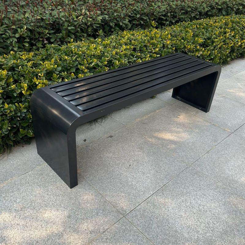 Wrought Iron Outdoor Bench with Backrest
