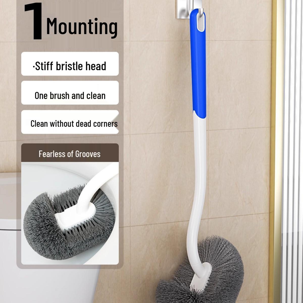 

2024 Wall-Mounted No Dead Corner Toilet Brush for Household Bathrooms