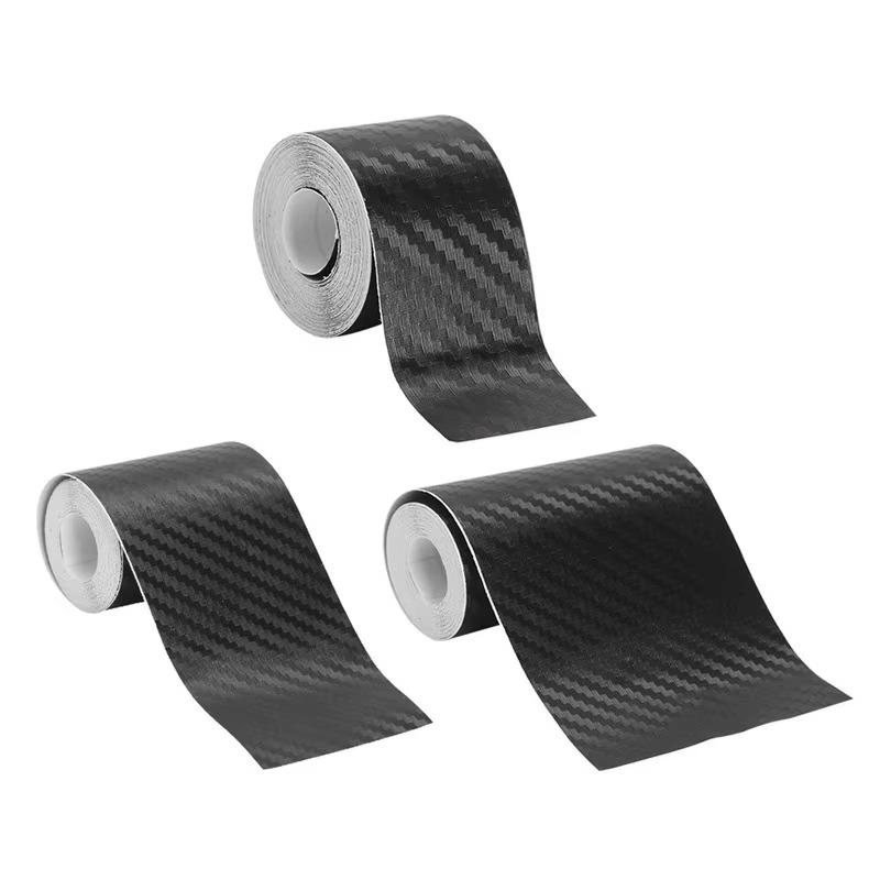 3D Carbon Fiber Car Sticker DIY Paste Protector Strip Auto Door Sill Side Mirror Anti Scratch Tape Waterproof Protect Film