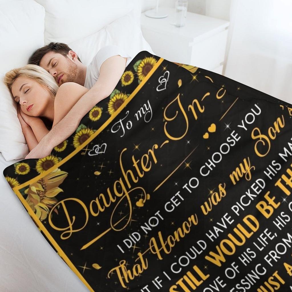 To My Daughter In Law Throw Blanket Fluffy Cozy Throw Blanket for Home Decor