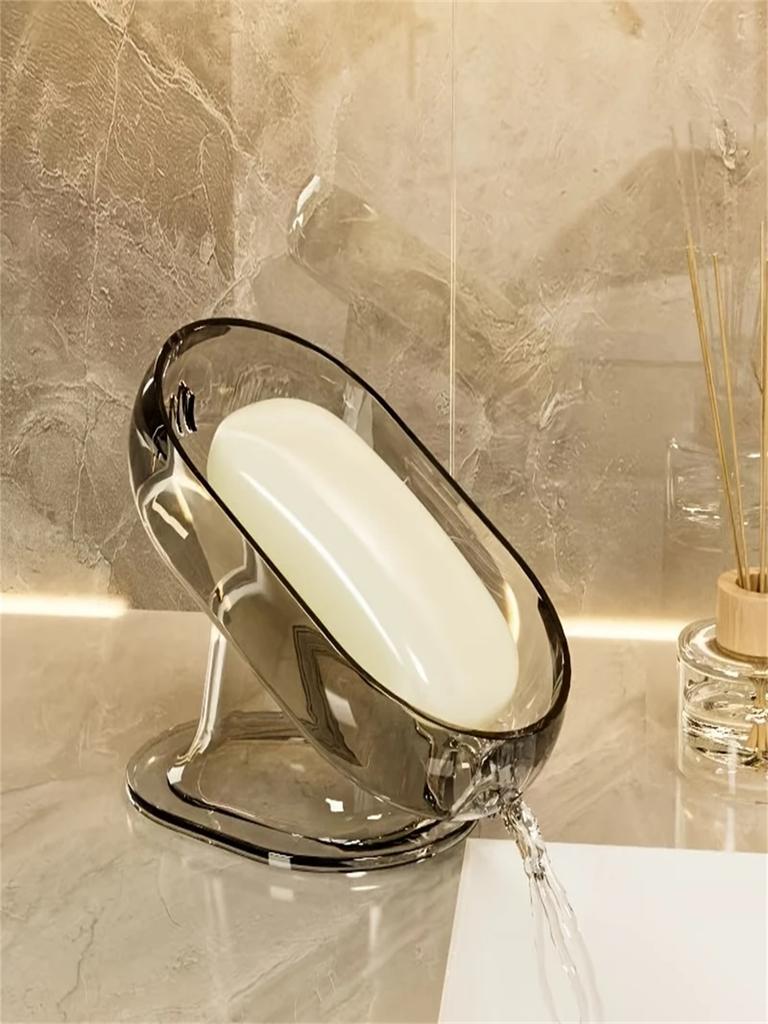 1 Stylish Lightweight Soap Dish - Durable Plastic Oval Design for Bedroom Decor & Bathroom/ Bathtub Accessories. Elevate Your Sp