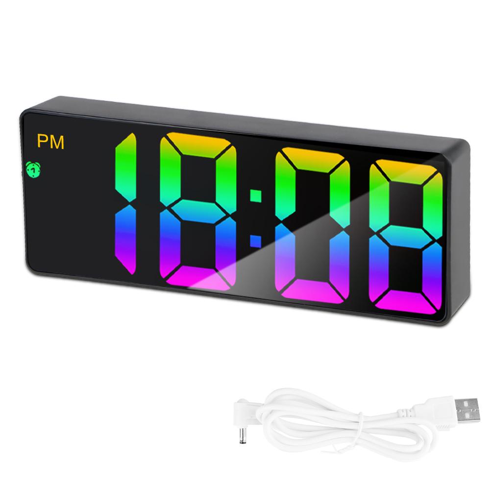 

Электронные студенческие цифровые часы с функцией двойного повтора будильника светодиодный будильник с голосовым управлением температура 12/24 часа