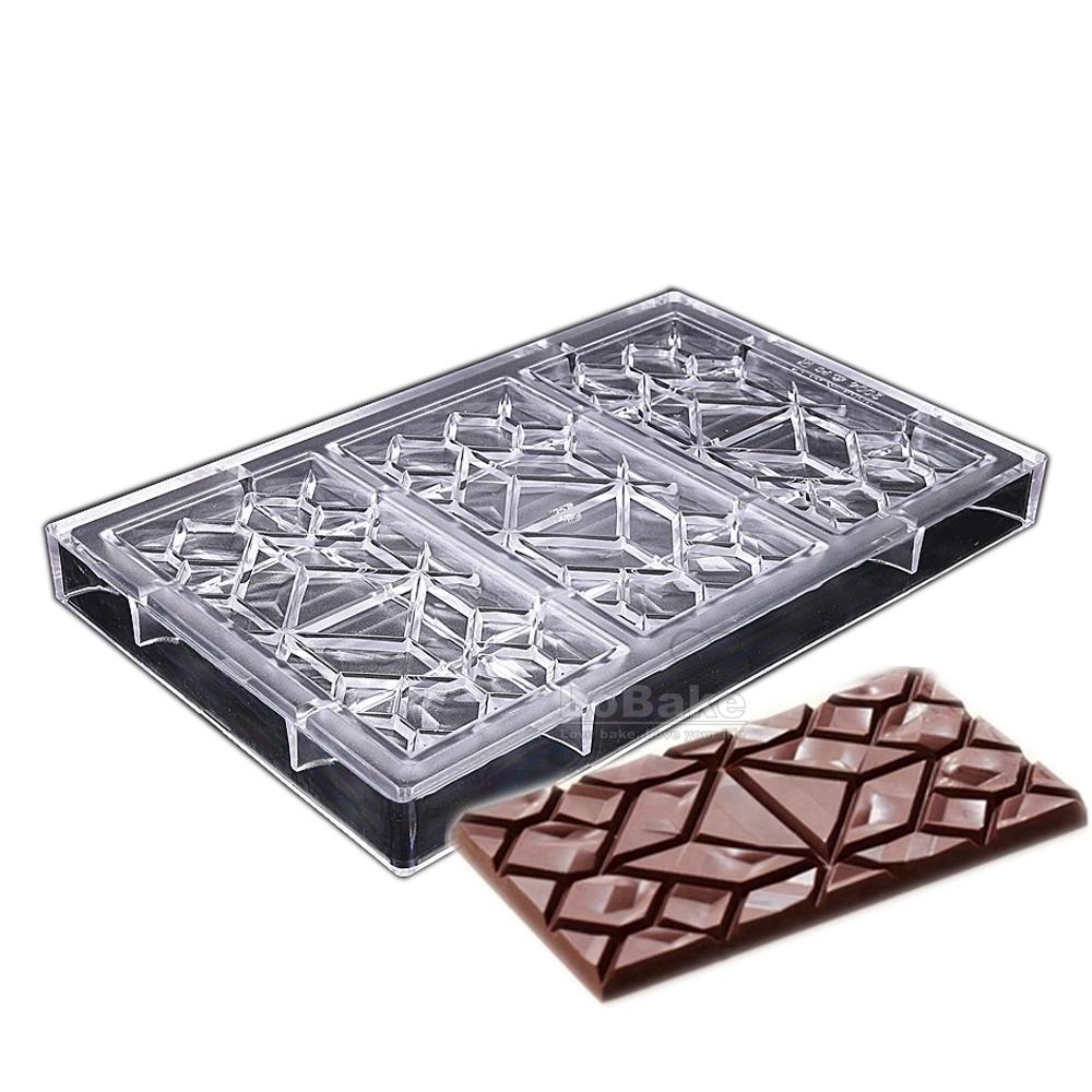 Big Plate Recctangle Water Ripple Geometry Shape Polycarbonate Chocolate Mold Food Sugarcraft Molds Candy Making DIY Kitchen