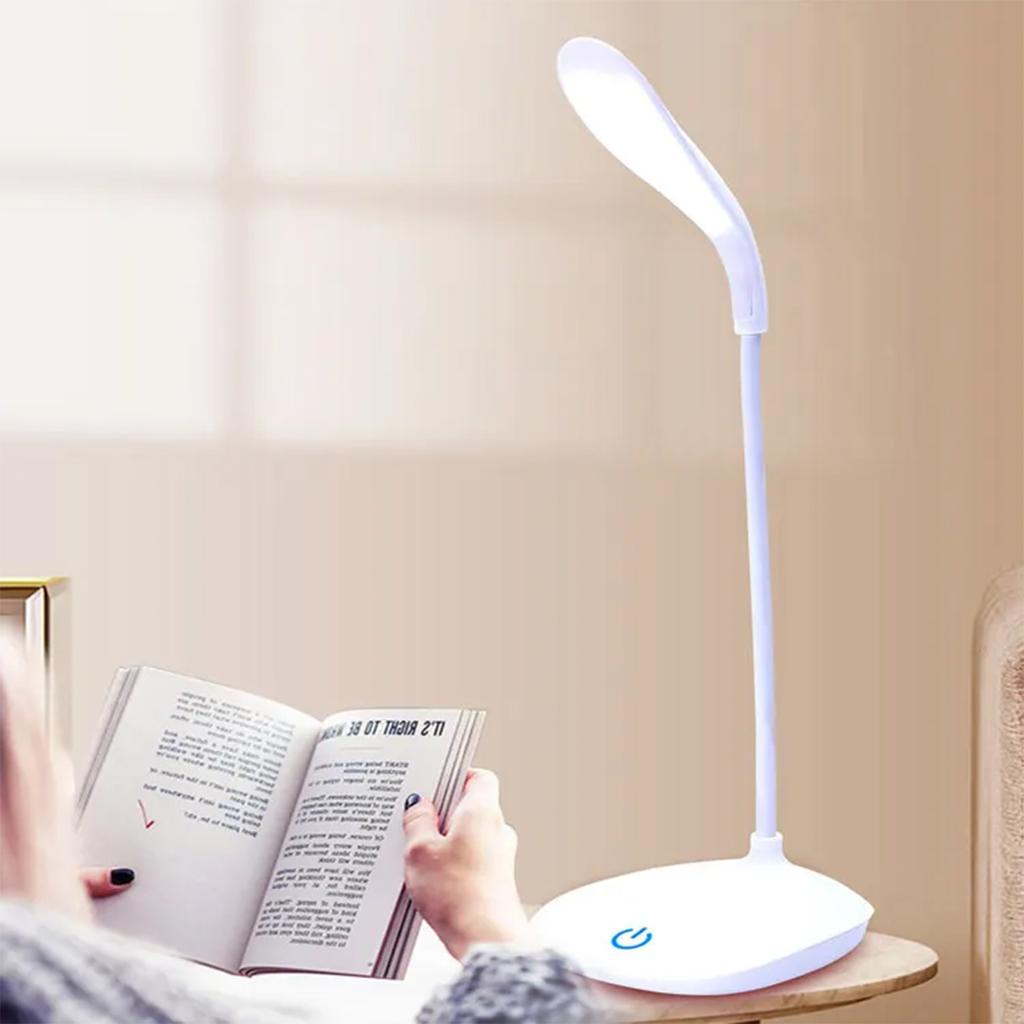 Portable USB Rechargeable Desk Lamp Touch 3 Modes Dimming Table Lamp Eye Protection For Office Bedroom Bedside Reading Light