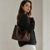 Trendy British-Style PU Leather Tote: Large Capacity, Versatile Commuter Shoulder Bag