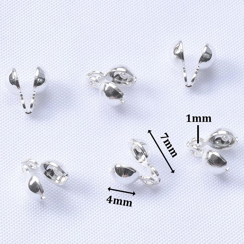 10PCS Brass Crimp End Beads 18K Gold Plated Tip Ball Chain Connector Clasp for DIY Necklace Bracelet Jewelry Making Accessories