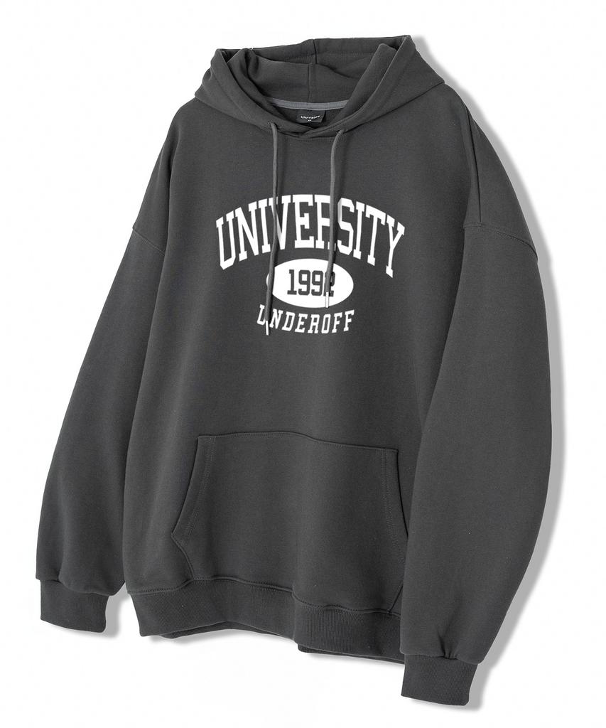 Authentic Relaxed University Hoodie White Blue