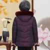 Mittelalte Mutter Parkas Kapuze Bedruckt Gepolstert Damen Jacke Winter Verdicken Warm Oma Daunen Baumwollmantel