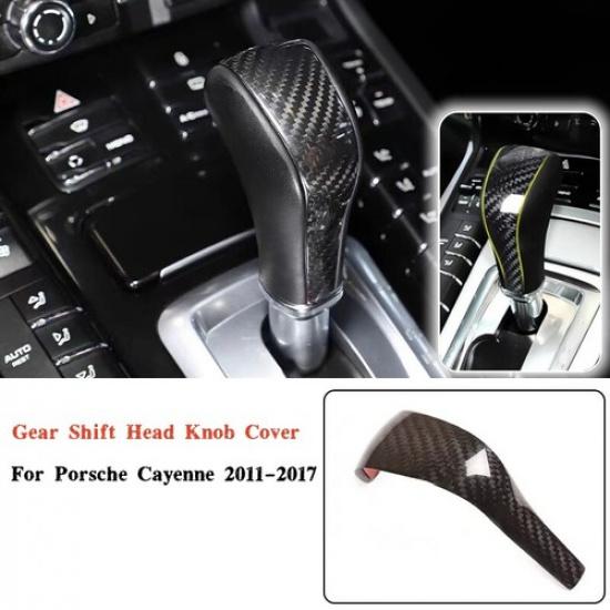 

Real Carbon Fiber Style Gear Shift Knob Cover Trim For 2011-2017 Porsche Cayenne