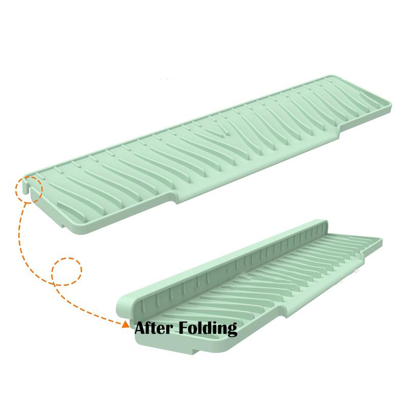 Foldable Silicone Sink Splash Guard Narrow Edge Drain Pad for Kitchen Sinks Bathroom Sink Protector Silicone Sink Splash Guard