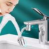 1080° Turning Tap Attachment 360 Degree Flexible Motion Metal For Bathroom Sink Cleaning