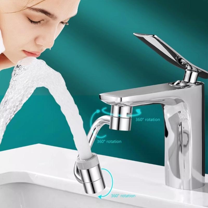 1080° Turning Tap Attachment 360 Degree Flexible Motion Metal For Bathroom Sink Cleaning