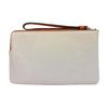 Coach Corner Zip 20 Logo Print Leather Clutch Women Clutch Chalk-White CF458-IMLOT