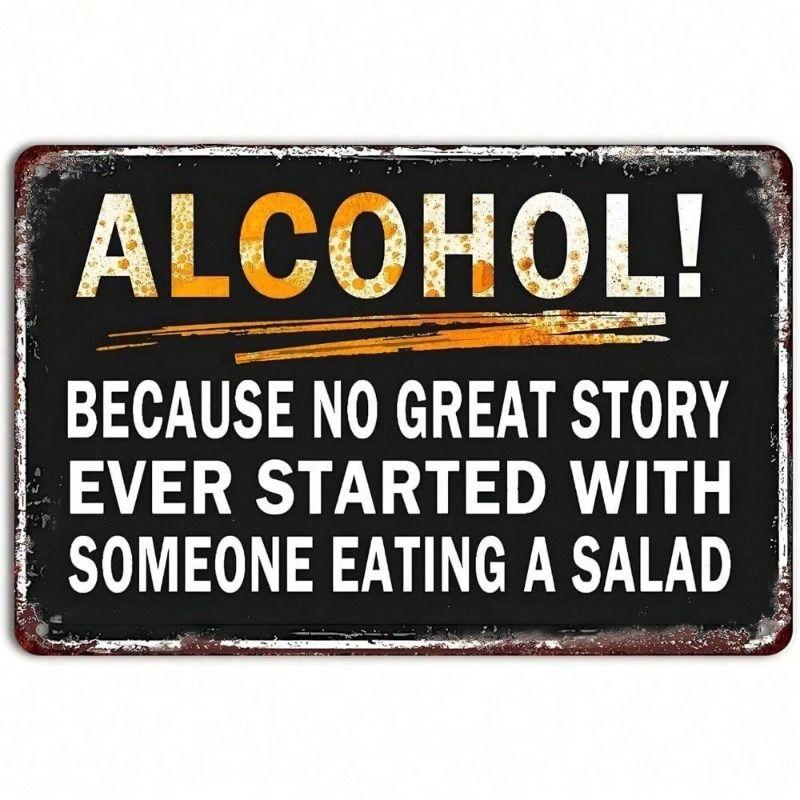 

Vintage Metal Wall Sign for Bar Man Cave Garage Humorous Decor