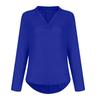 Fashion Women’s Causal Color V-Neck Long Sleeve Chiffon Shirt Blouse Tops