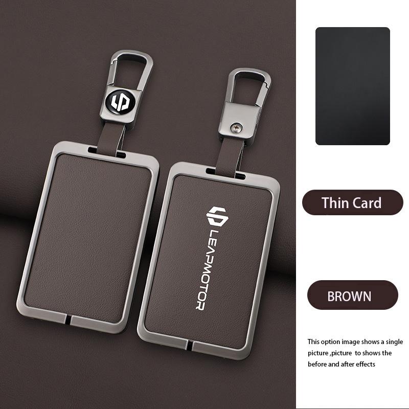 Zinc Alloy Leather Car NFC Card Remote Key Cover Case For Leapmotor C10 C11 C16 Protector Holder Shell Auto Kychain Accessories