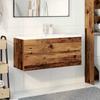 Washbasin Cabinet with Built In Basin Rustic Wood Look