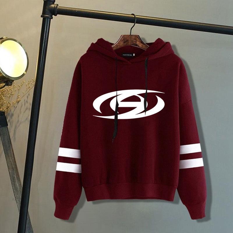 Kpop Ateez Hoodie Unisex Fashion Personality Striped Long Sleeve Pullover Streetwear Casual Loose Hooded Sweatshirt