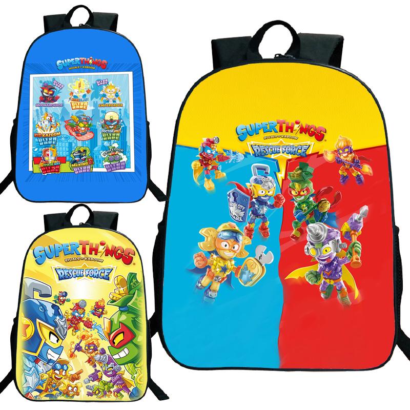 SuperThings 10 Zaino Scolastico per Bambini, Cartone Animato Super Zings Borse Scolastiche per Ragazzi Ragazze, Borse Resistenti e Leggere per la Scuola Primaria