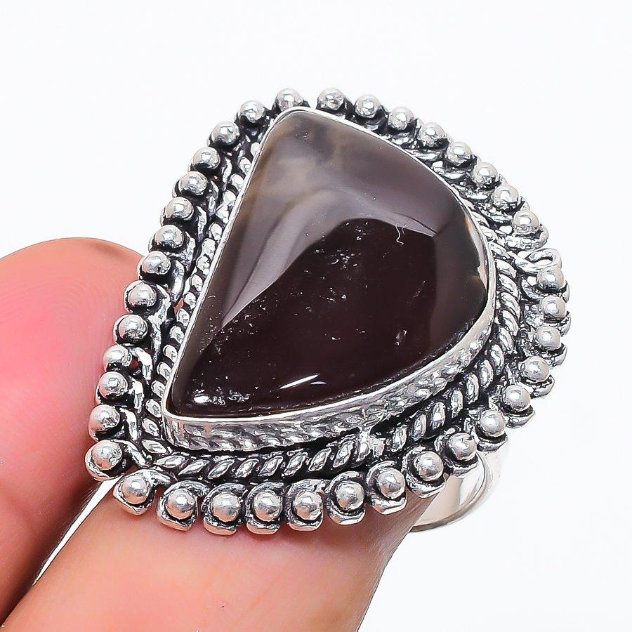 

Натуральный камень Гелиотроп Ювелирное изделие из стерлингового серебра 925 пробы Кольцо Размер 8.5 r6o10