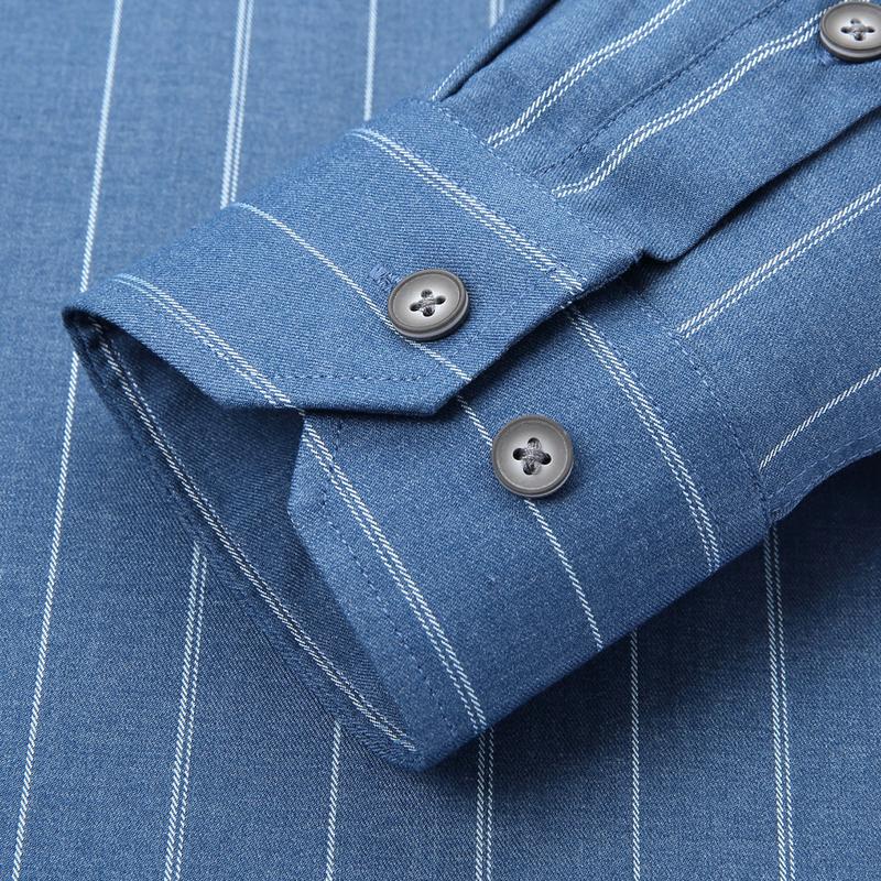 Business casual shirt men's long sleeved shirt with fashionable stripes