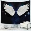 Tapestry aesthetics Black and white tapestry wall hanging, beautiful Trippy Boho fun hippie angel wings home decoration