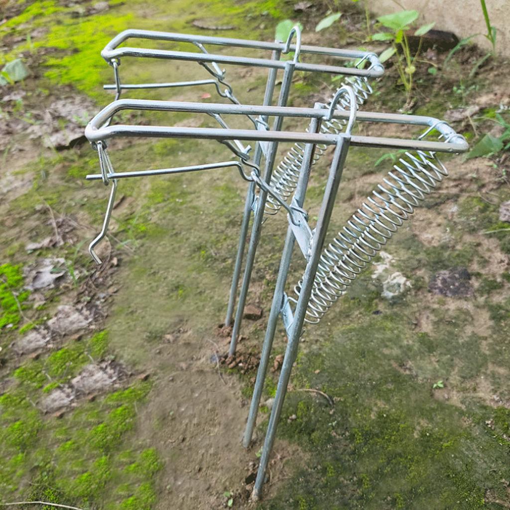 Foldable Automatic Fishing Rod Holder Stainless Steel Fishing Pole Rack Ground Support Bracket