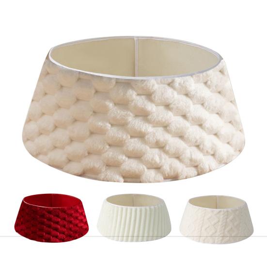 Christmas Tree Skirt Easy Installation Bohemian Design Plush 3D Holiday Season Tree Base Cover Festival Home Decor