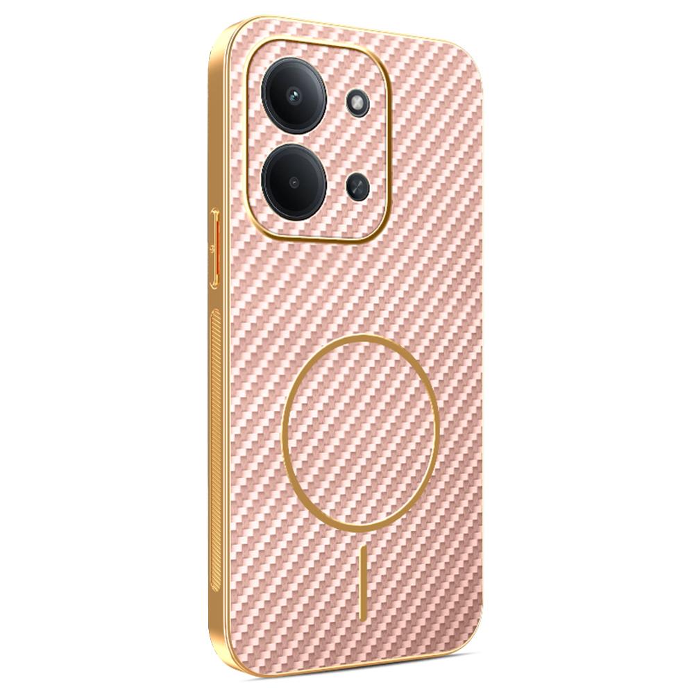 For Xiaomi Redmi 15C 4G (Global) (171mm) Phone Case Carbon Fiber Textured Electroplated TPU Back Cover