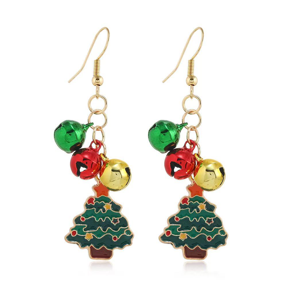 Colorful Christmas Earrings: Santa Claus & Snowman Pendants
