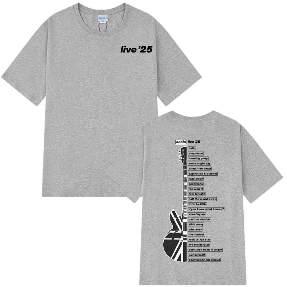 ZheXiong TEE Oasis Live &rsquo;25 Wembley Tour T-shirt Fan Merchandise Zomer Top Heren Oversized Hip-hop Mode T-shirts Hoge Kwaliteit Casual Heren T-shirts L