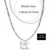 New bow necklace women's simple high-end sense retro double-layer stacked wear design sense imitation pearl collarbone chain