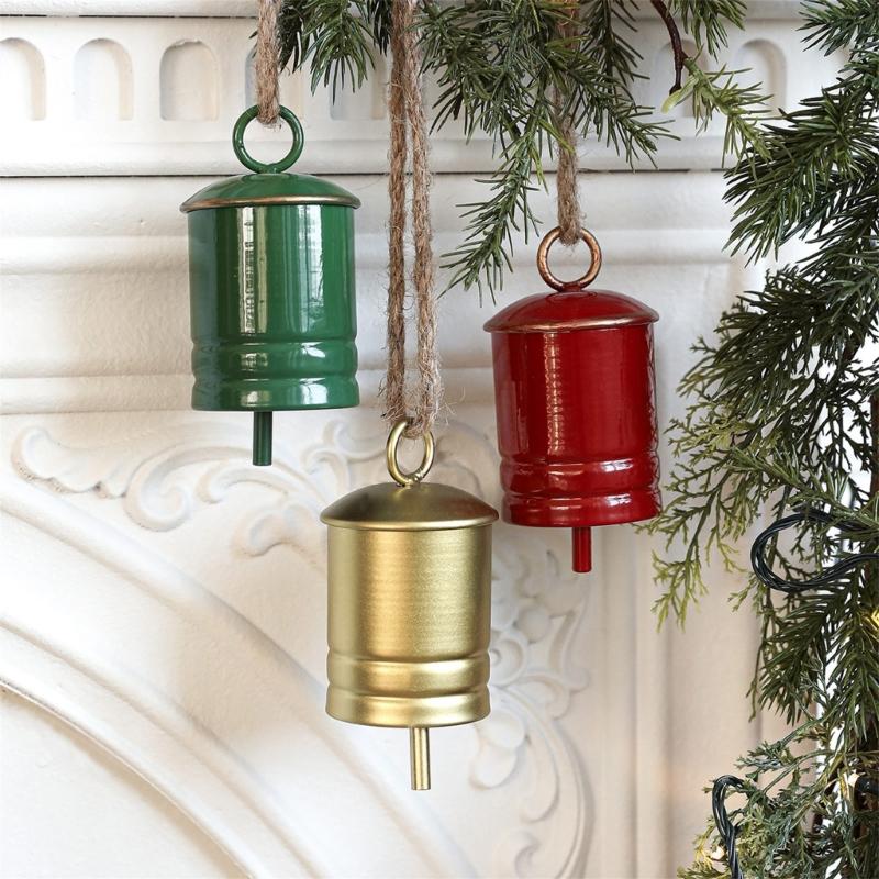 Iron Christmas Bell Holiday Decorations For Fireplaces Mantels Doorway Festival Tree Accent Party Supplies