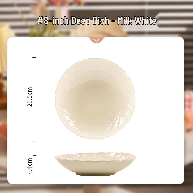MODLANCA Jade Clear 8-inch Ceramic Deep Plate