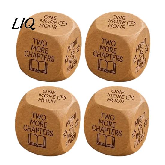 Engraved Wooden Reading Tool Decision Dice, 6-Sided Wood Quotes Prompt, Natural Gamified Accessory Charm, Fun Companion Book Lover Habit Dice