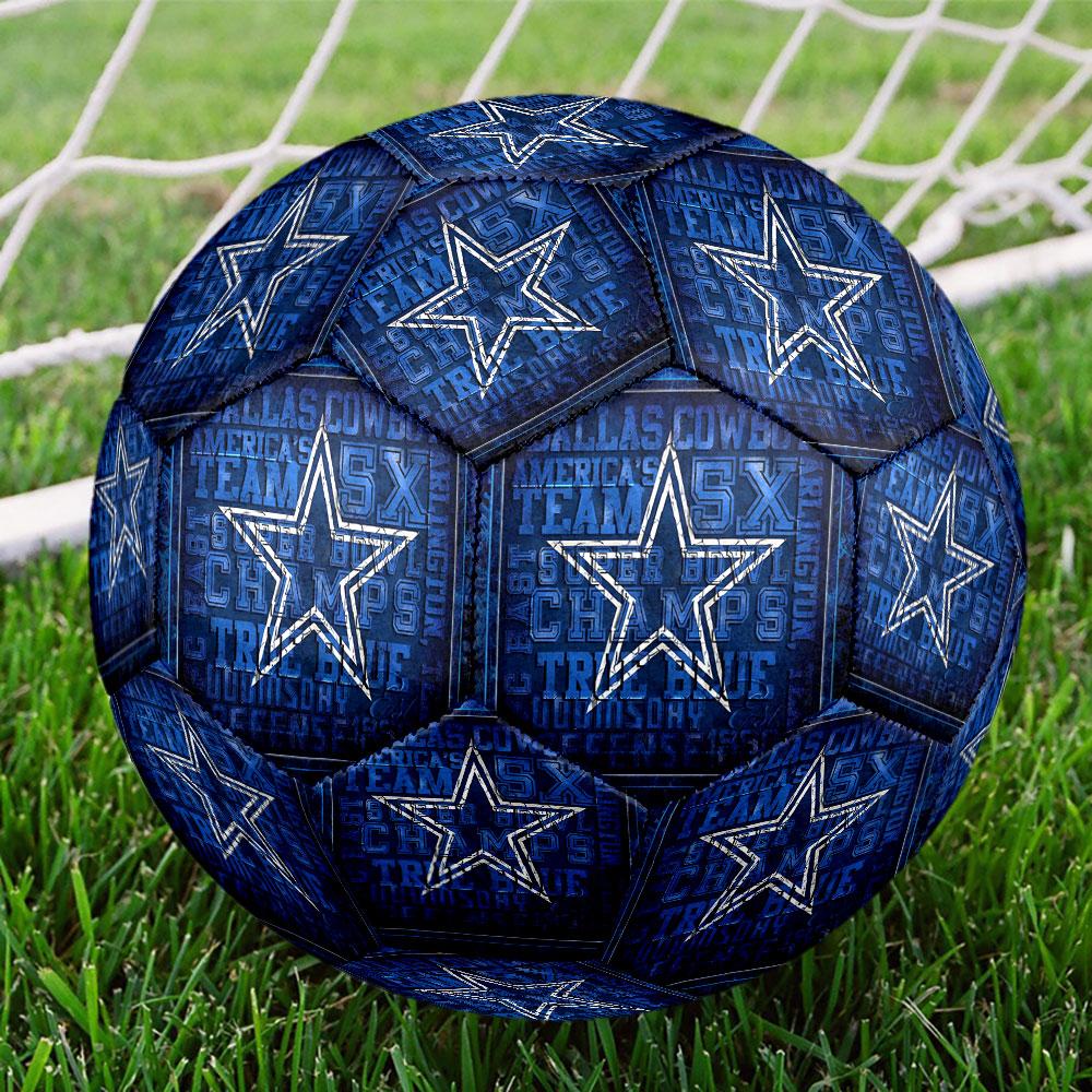 Dallas Cowboys Print Size 5 Soccer Ball, Standard Match Football for Sports Game and Team Practice, Ideal Gift for Soccer Fans
