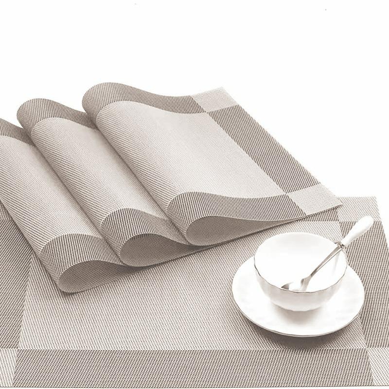 

6PCS Килимок для столу Ізоляційний килимок Підкладка для столу DIY Cut Незмивний водонепроникний килимок Ресторан Західний ресторан Простий і вишуканий килимок M срібло сірий колір