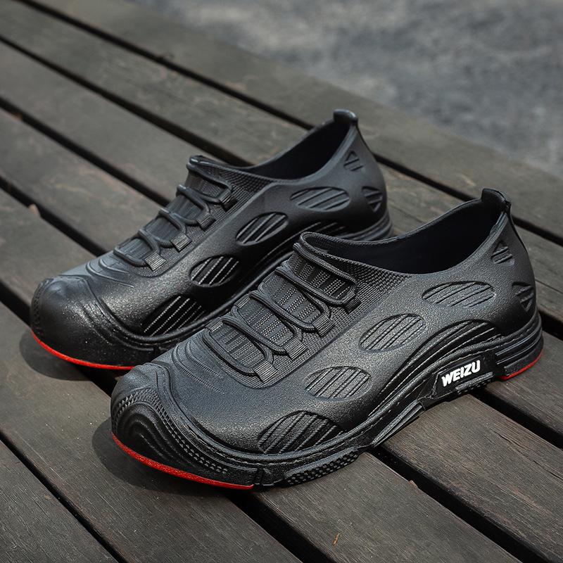 

Модные новые мужские и женские дождевые ботинки большого размера, короткие водонепроницаемые ботинки, модная уличная нескользящая рабочая кухонная водонепроницаемая обувь 42