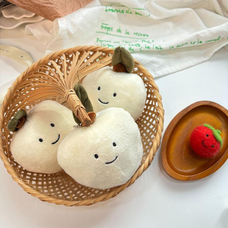 

Green Apple Plush Toy Keychain Cartoon Fruit Soft Stuffed Doll Pendant Car Key Ring Backpack Bag Decor Kid Gift
