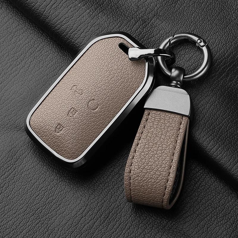 Metal And Leather Car Key Case Cover For Honda Crv Cr-V Fit Civic Accord Hr-V Hrv City Odyssey Xr-V Car Key Case Protect Fob
