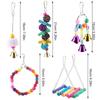 5pcs  Set Wooden Bird Parrot Swing Hanging Chew Climbing Toy Set Cockatiel Budgie