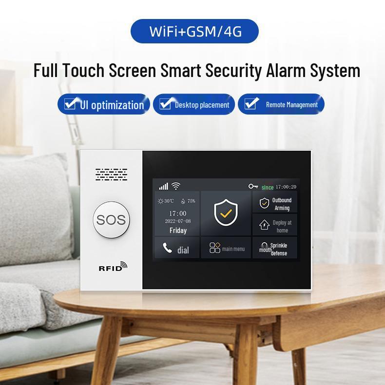 Tuya Dual Network WiFi+4G Alarm System with 4.3" Touchscreen