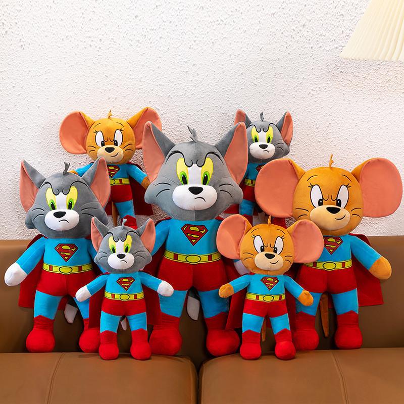 Tom Jerry Et Poupée Super-Héros Chat Souris Animaux en Peluche Pour la Décoration de la Chambre des Enfants