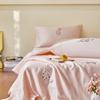 A-Class Tencel Embroidered Summer Quilt 4-Piece Set: Silky, Skin-Friendly, Antibacterial, Mite-Proof, Machine Washable.