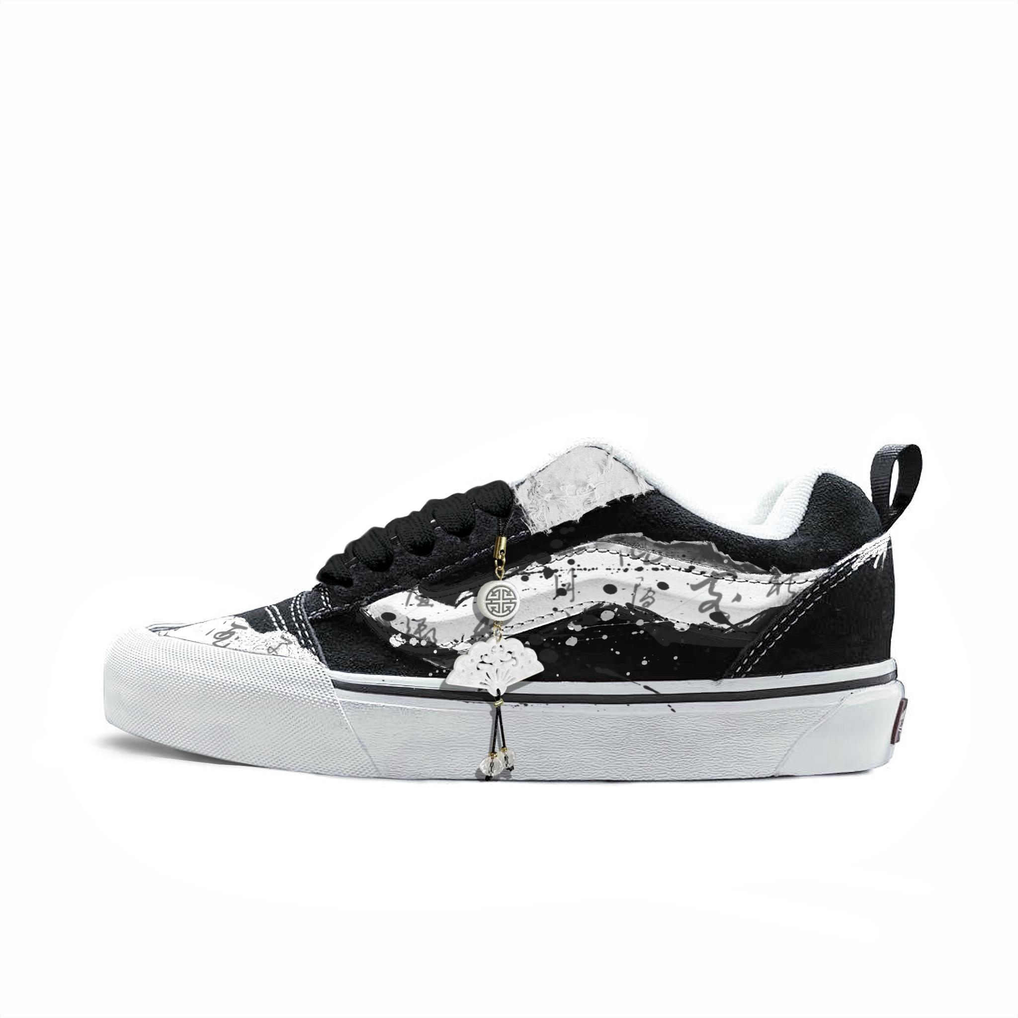 

Vans Knu Skool Fabric Abrasion Resistant Abrasion Resistant Low top Skateboard Shoes Unisex White VN0009QC6BT1(Team613-) 35