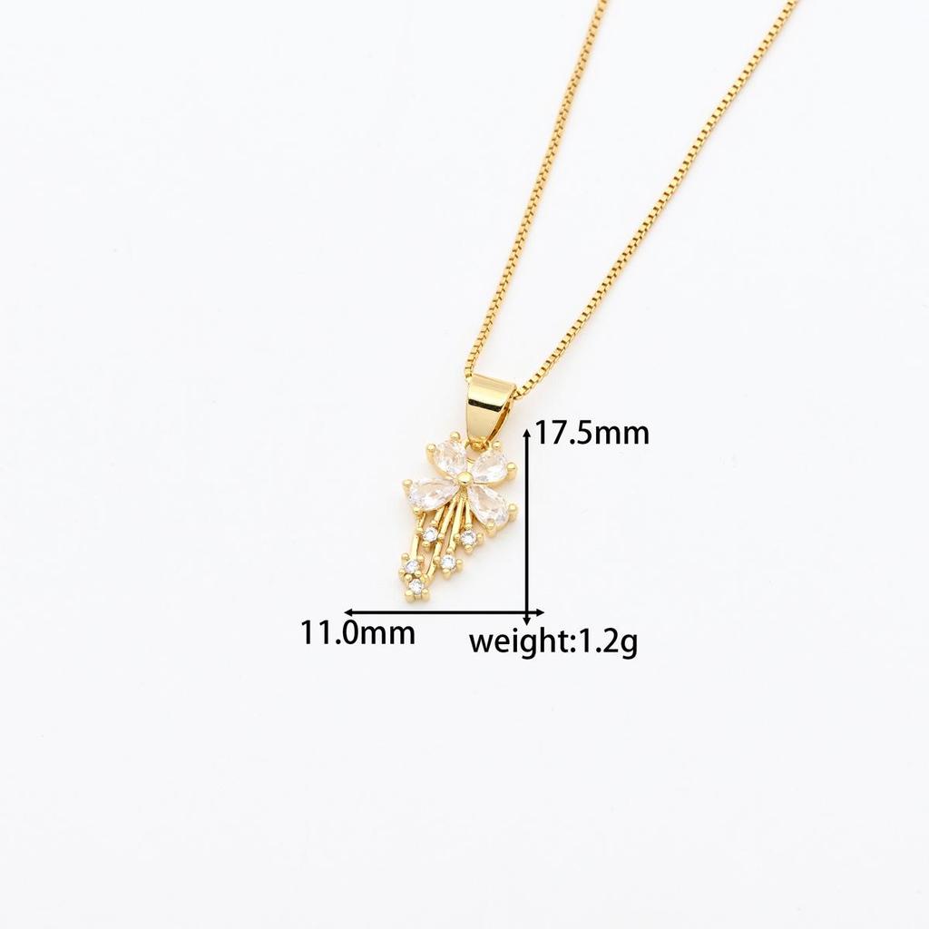 European Light Luxury Sunflower Zirconia Pendant Necklace for Women