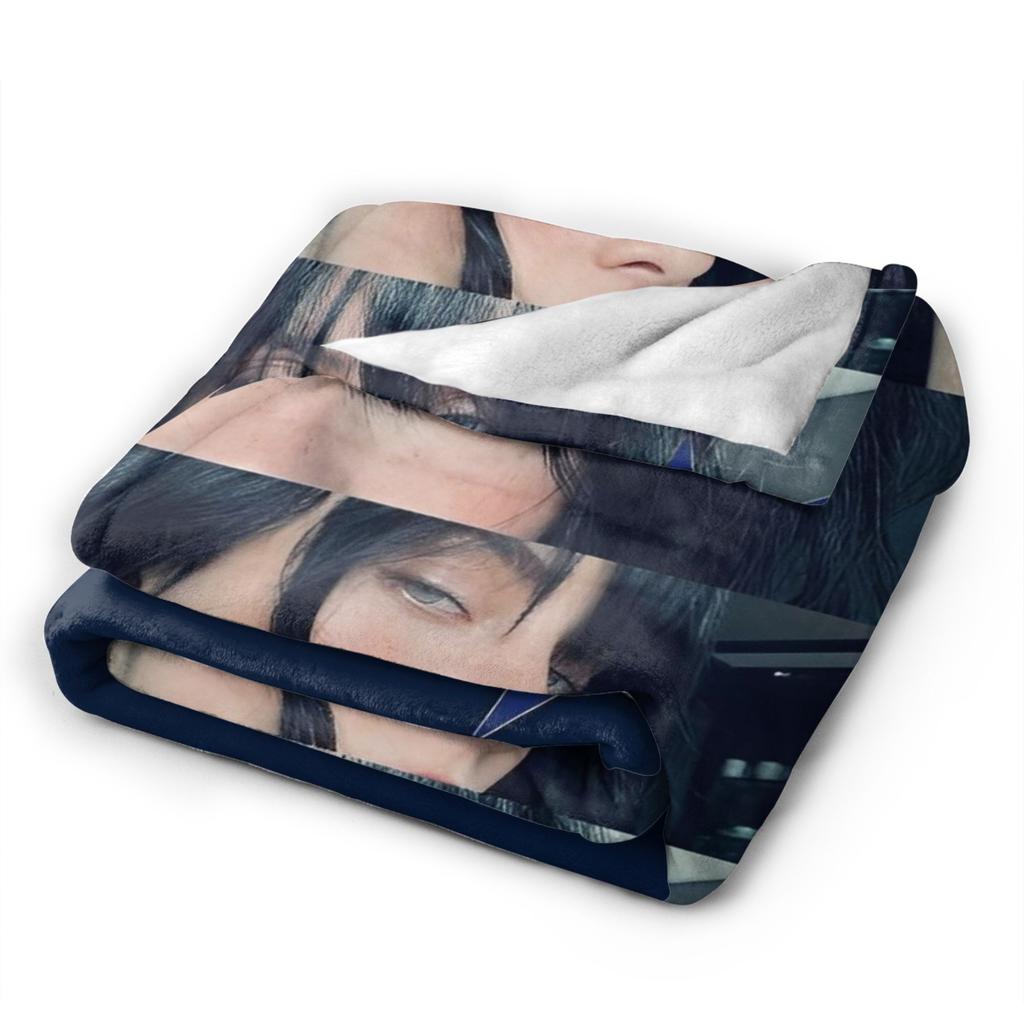 B-Billie-Girl E-eilish Amerikaanse Zanger Fleece Plaid Dekens voor Bank Buiten Zacht Pluche Dunne Dekbed,