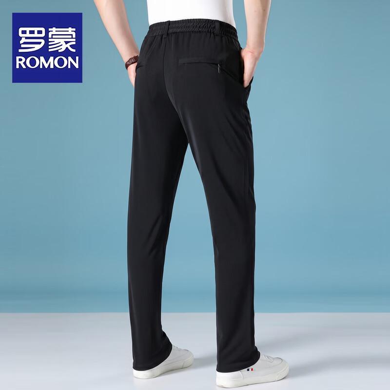 ROMON Men s Loose Straight Cool-Feel Quick-Dry Casual Pants 5XL