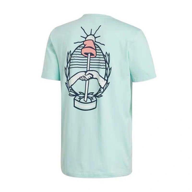 Adidas Argentina AFA SSP TEEGRA Potištěné Ležérní Sportovní Tričko s Krátkým Rukávem Pánské Topy Ledově Mátově Zelená DP2910